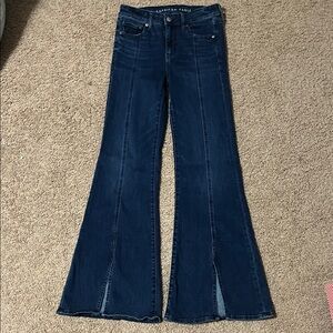 American Eagle Outfitters Dark Blue Wide Leg Jeans